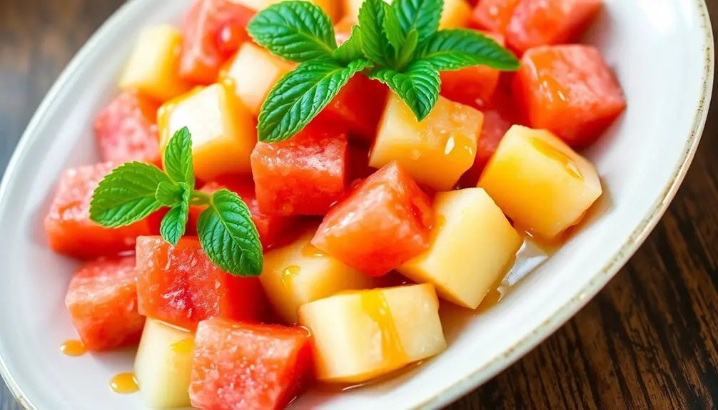 melón con sirope de jengibre