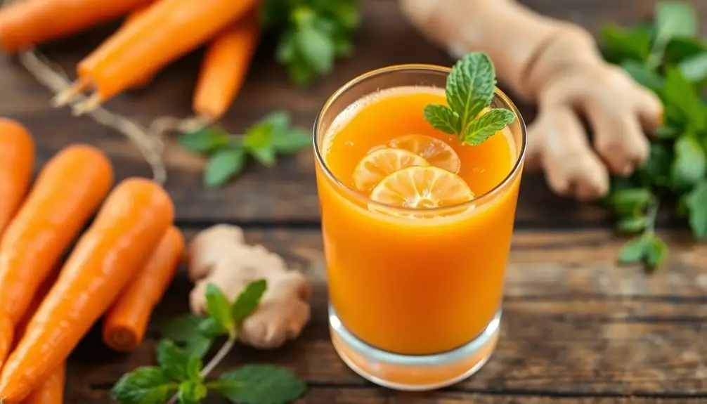 jugo radiante de zanahoria y jengibre
