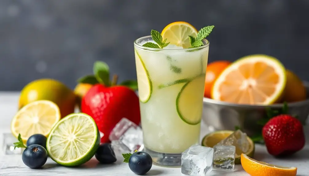 pepino lima cóctel sin alcohol congelado