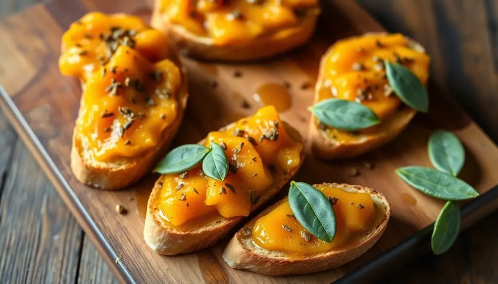 receta de crostini de calabaza y salvia