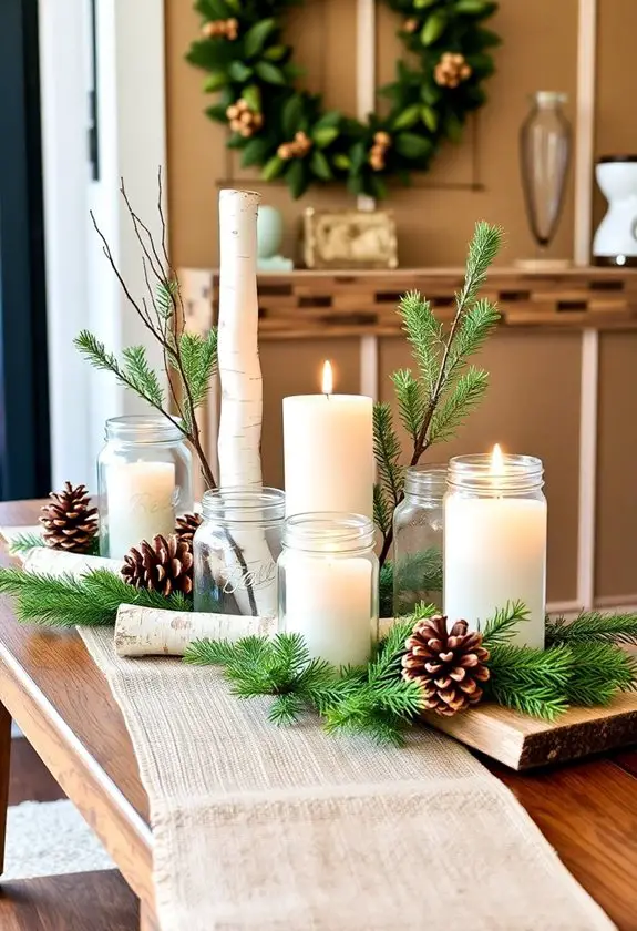winter rustic centerpiece arrangement