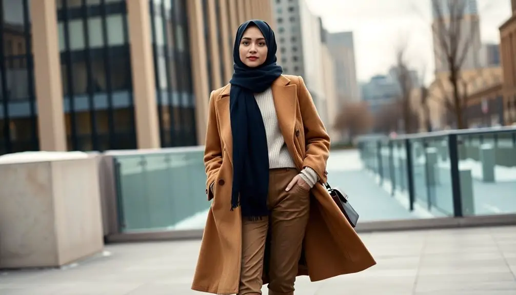 elegant winter hijab outfits