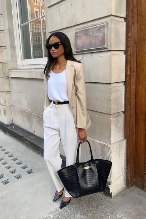 Blazer con Pantalones de Pierna Ancha