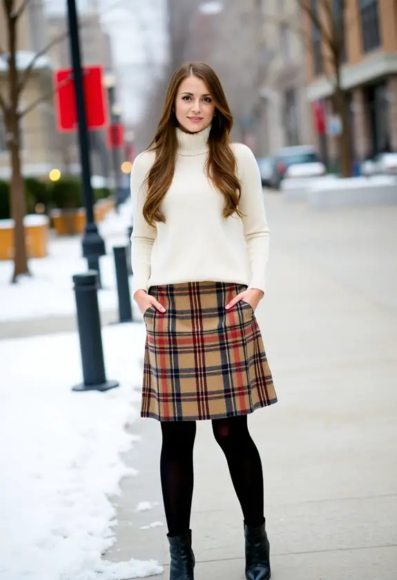 classic checked skirt sets
