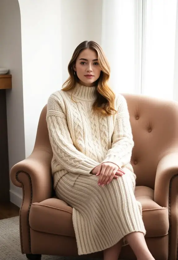 cozy knitted sweater sets
