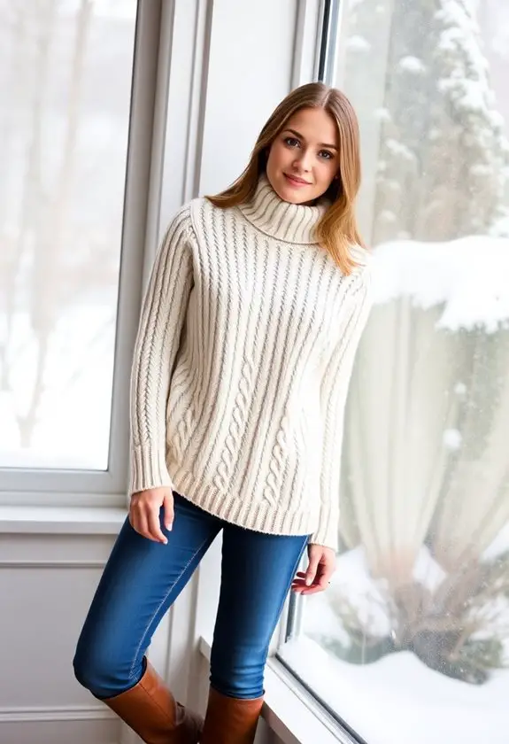 cozy high necked cowboy look