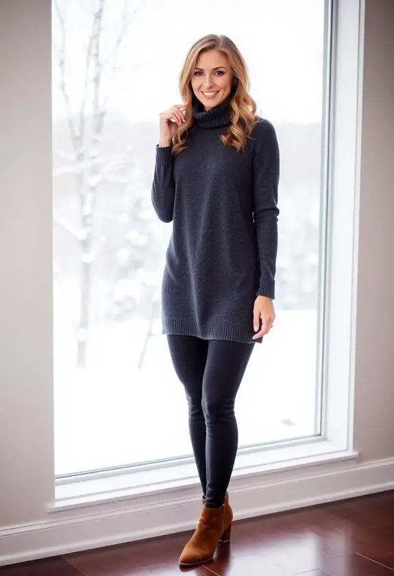 high neck sweater boots