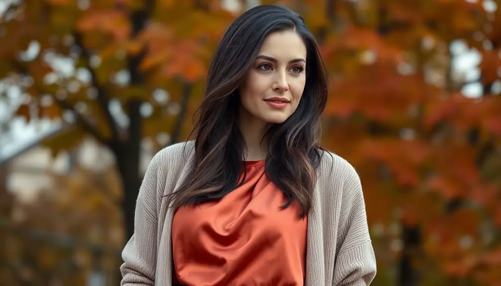 vestidos de satén para capas de otoño