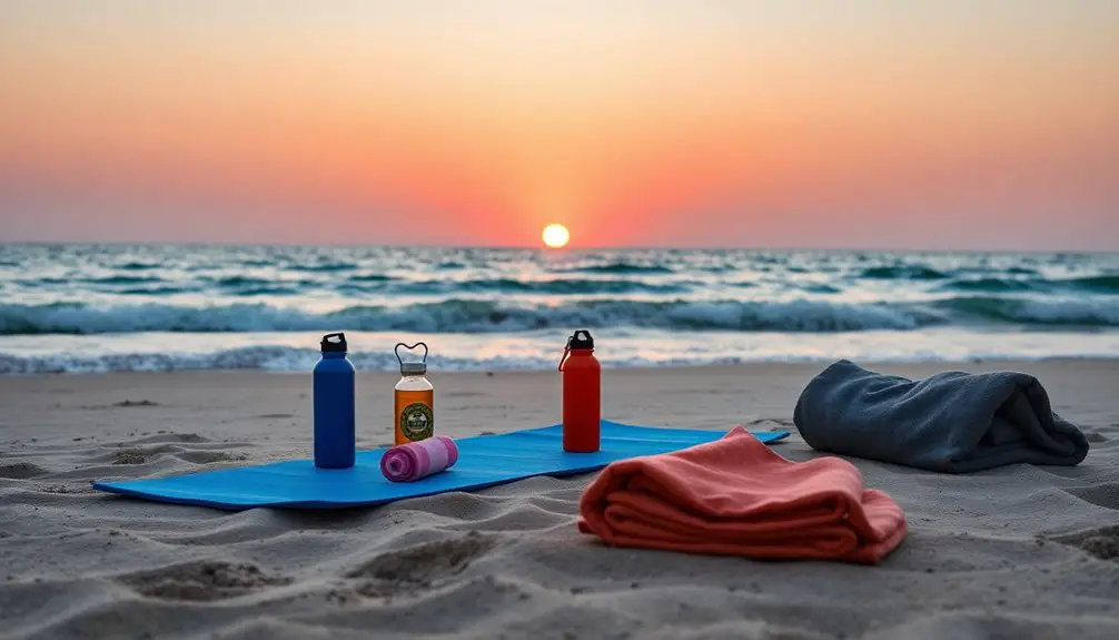 Elementos esenciales para la lista de verificación de yoga en la playa